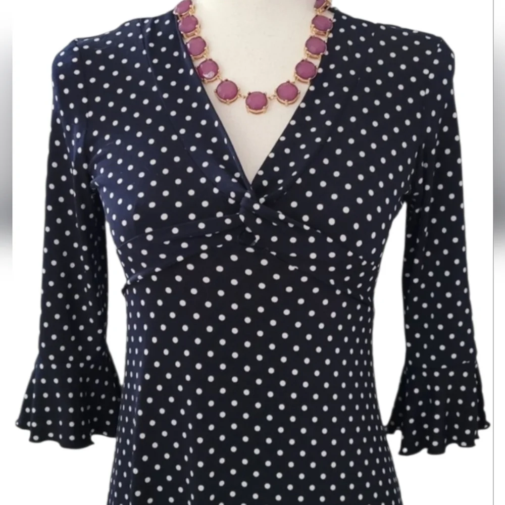 Polka dot dress Jessica Howard Vintage Navy Blue - Picture 2 of 15